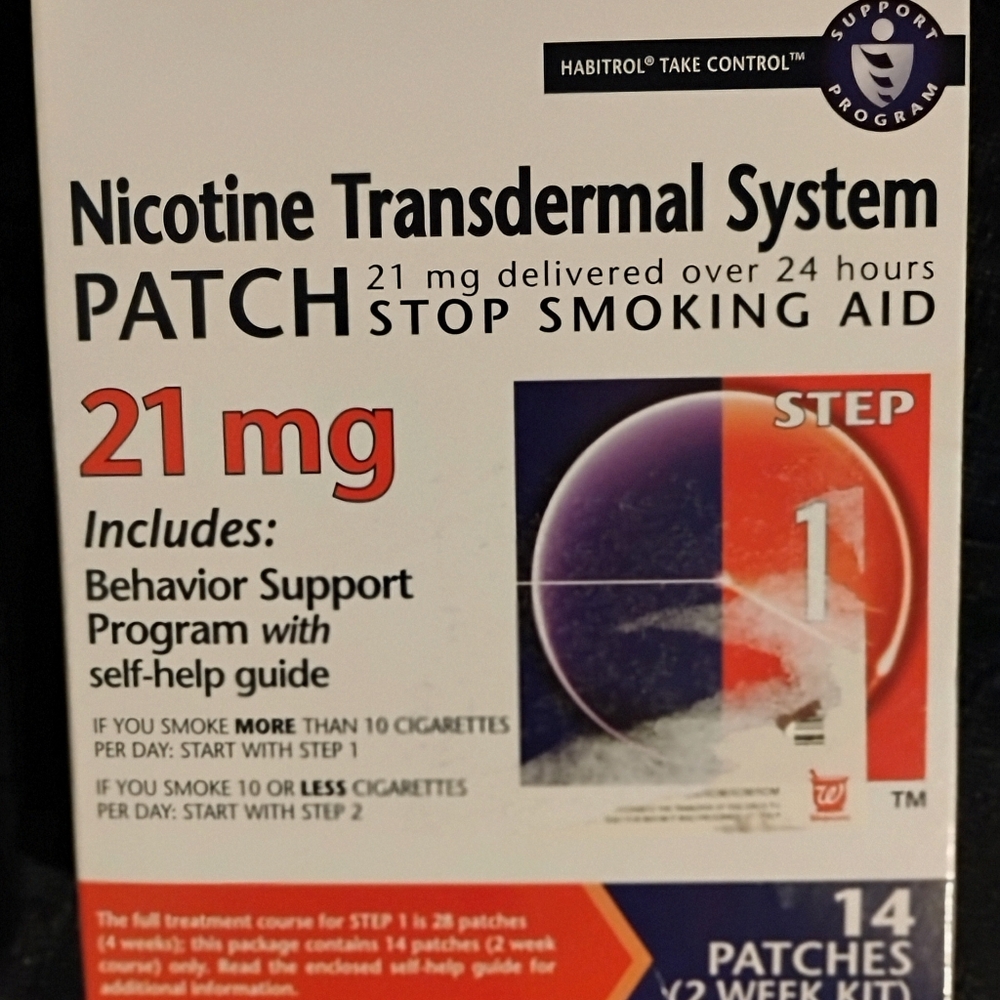 NWT HABITROL NICOTINE PATCHES!  14 COUNT!  21 MG, 1ST STEP!